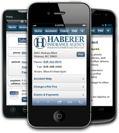 Mobile insurance website for Haberer Insurance Agency at m.habererinsuranceagency.com